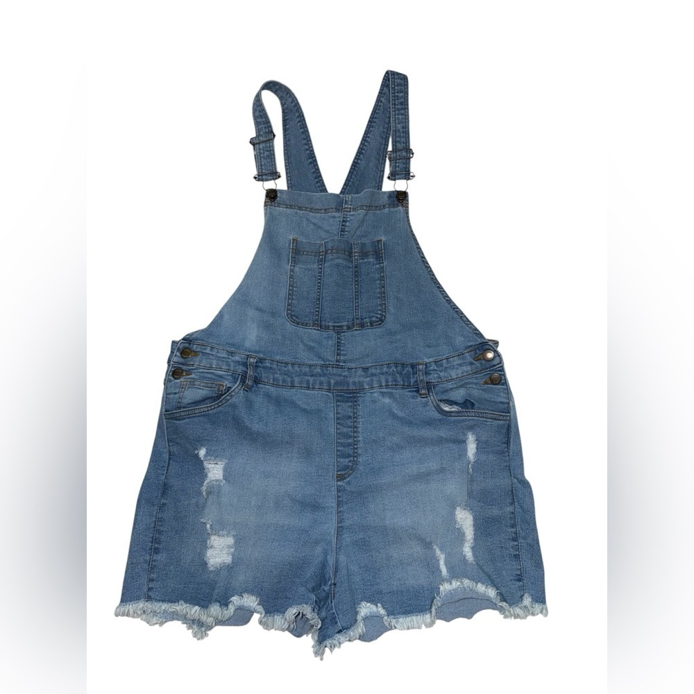 Venus Denim Distressed Overalls Size 16